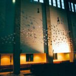 'manos' . 'hands' . detail . installation in christuskirche, cologne . ink. paper and wood - 1999